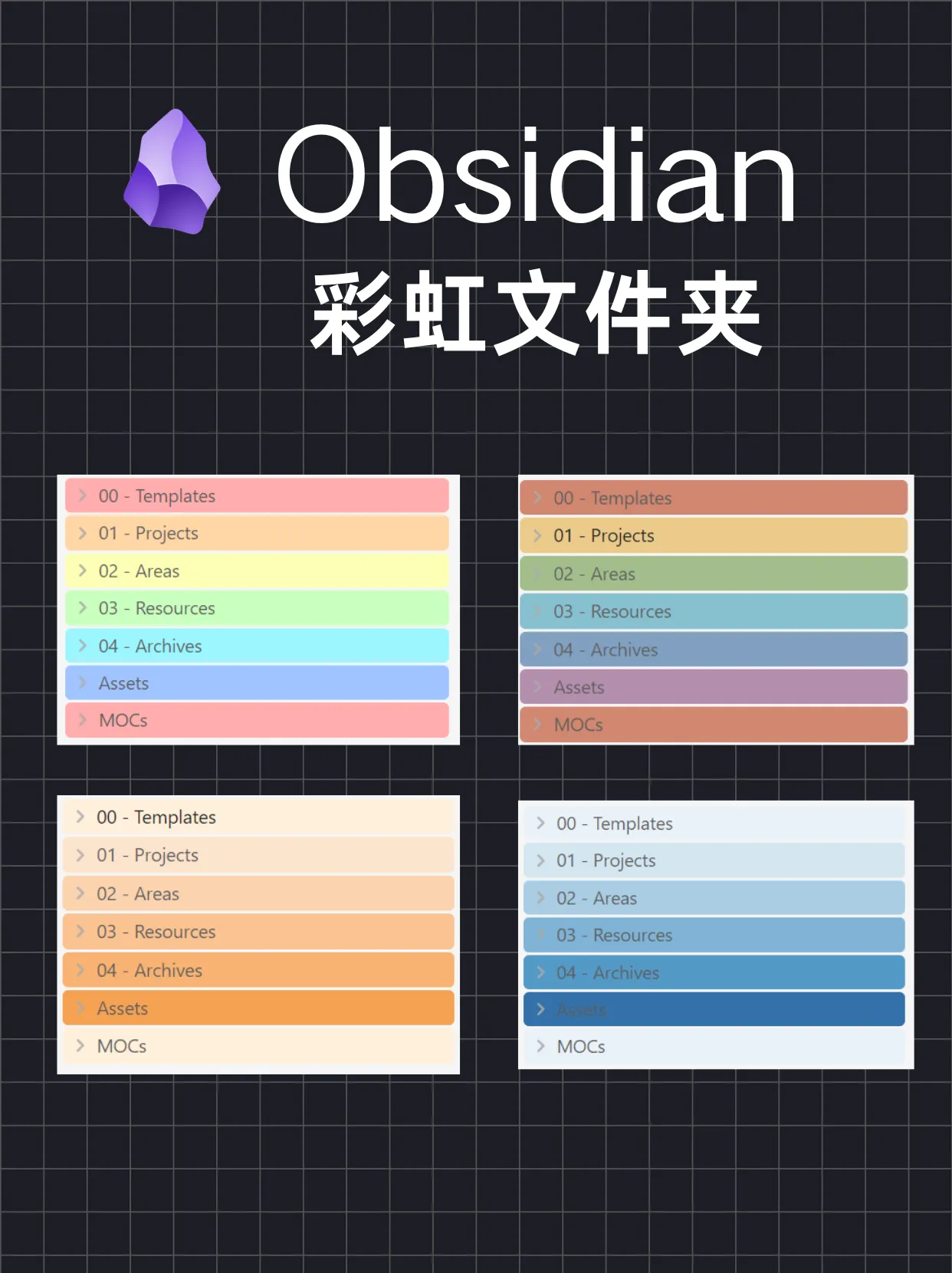 Obsidian彩虹文件夹：无需插件！几行代码，让你的Obsidian文件夹“开出彩虹”封面