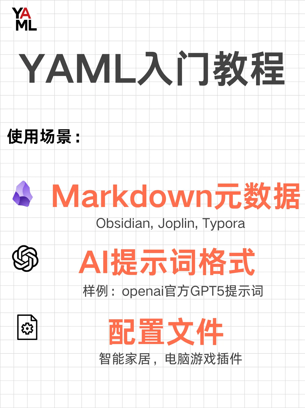 YAML 新手入门教程：从Obsidian元数据，到OpenAI GPT5官方提示词，解锁你的必备技能封面